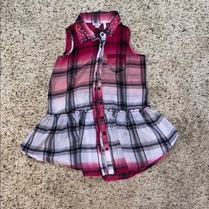 Justice Girls Sleeveless buttonup